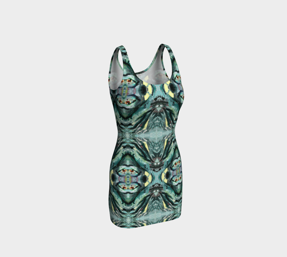Tank top with a green abstract pattern on a white background